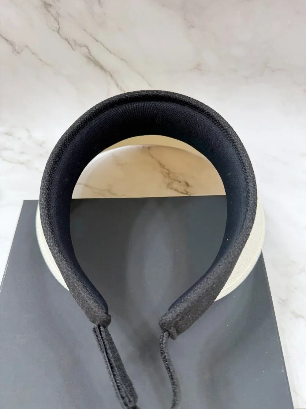 Chrissie Morris Wide Brim Fabric Sun Visor Black & White BRAND NEW